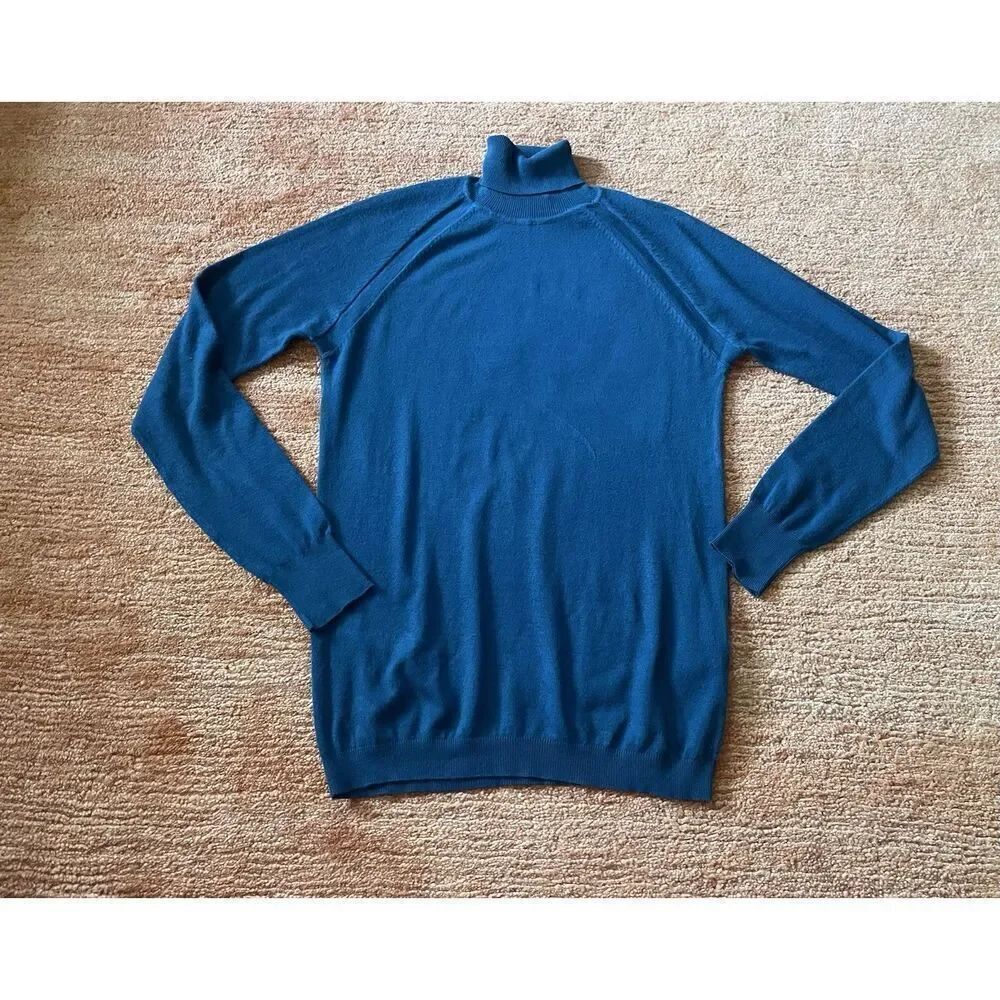 Zara  Turtleneck Sweater Long Sleeve turquoise Stretch Men’s Size S